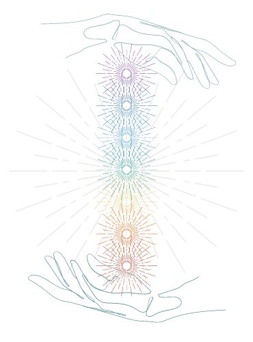 Image of Signature Program Graphic with hands and colored chakras